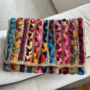 Colorful woven clutch